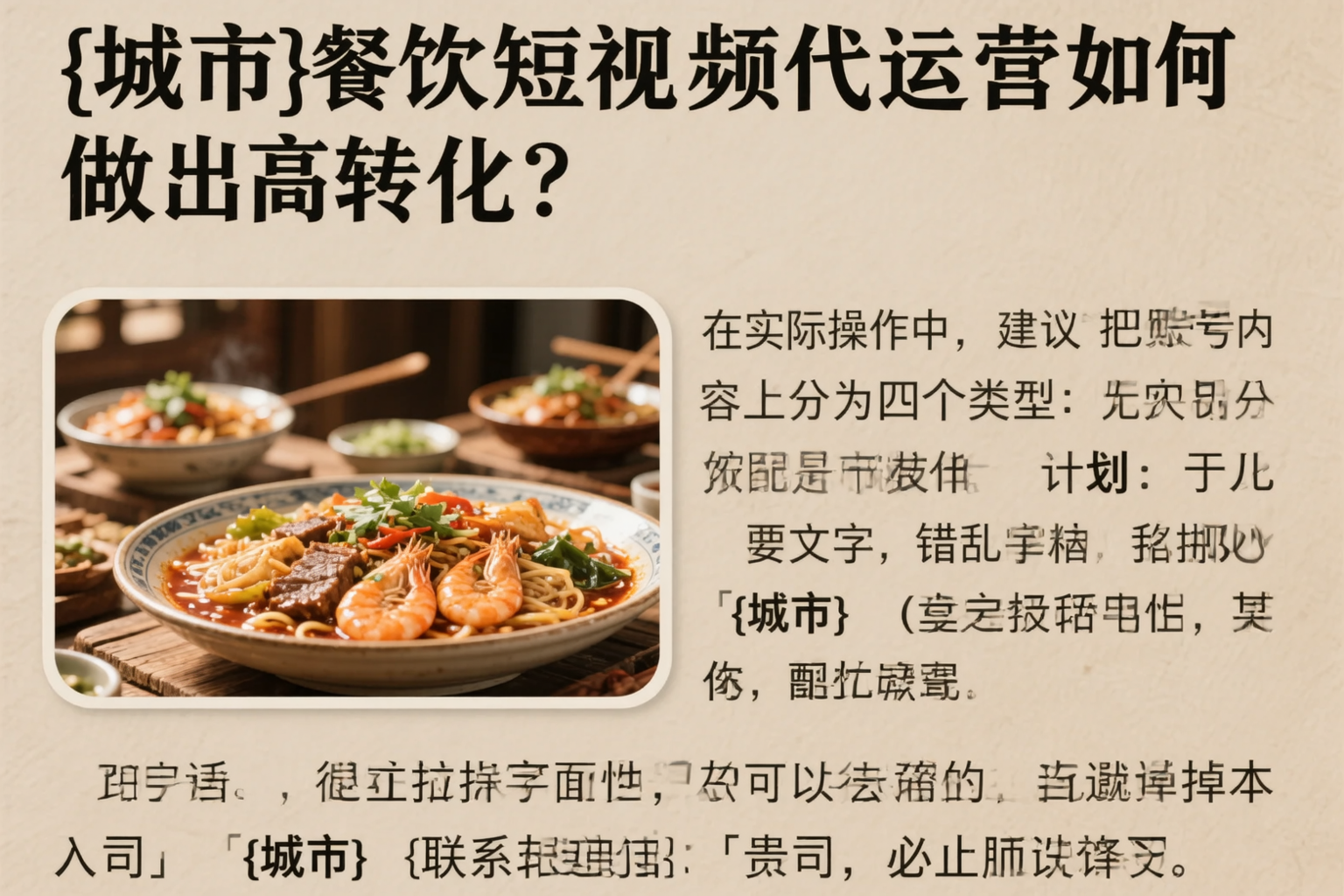 资阳餐饮短视频代运营如何做出高转化？