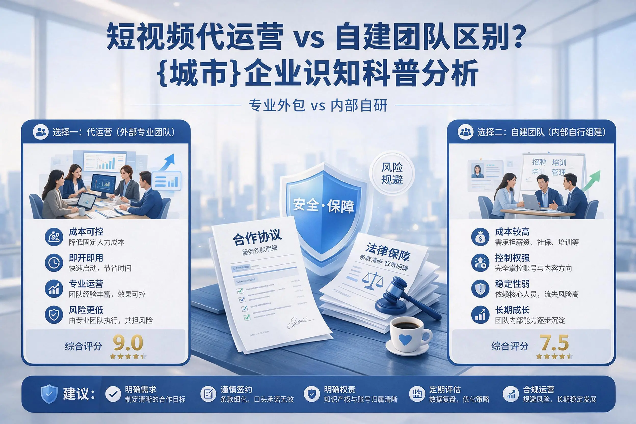 短视频代运营与自建团队区别？资阳企业认知科普分析